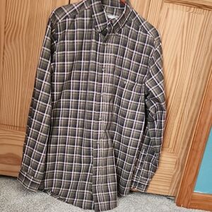 Wrangler Men's Plaid Shirt - Olive and Beige